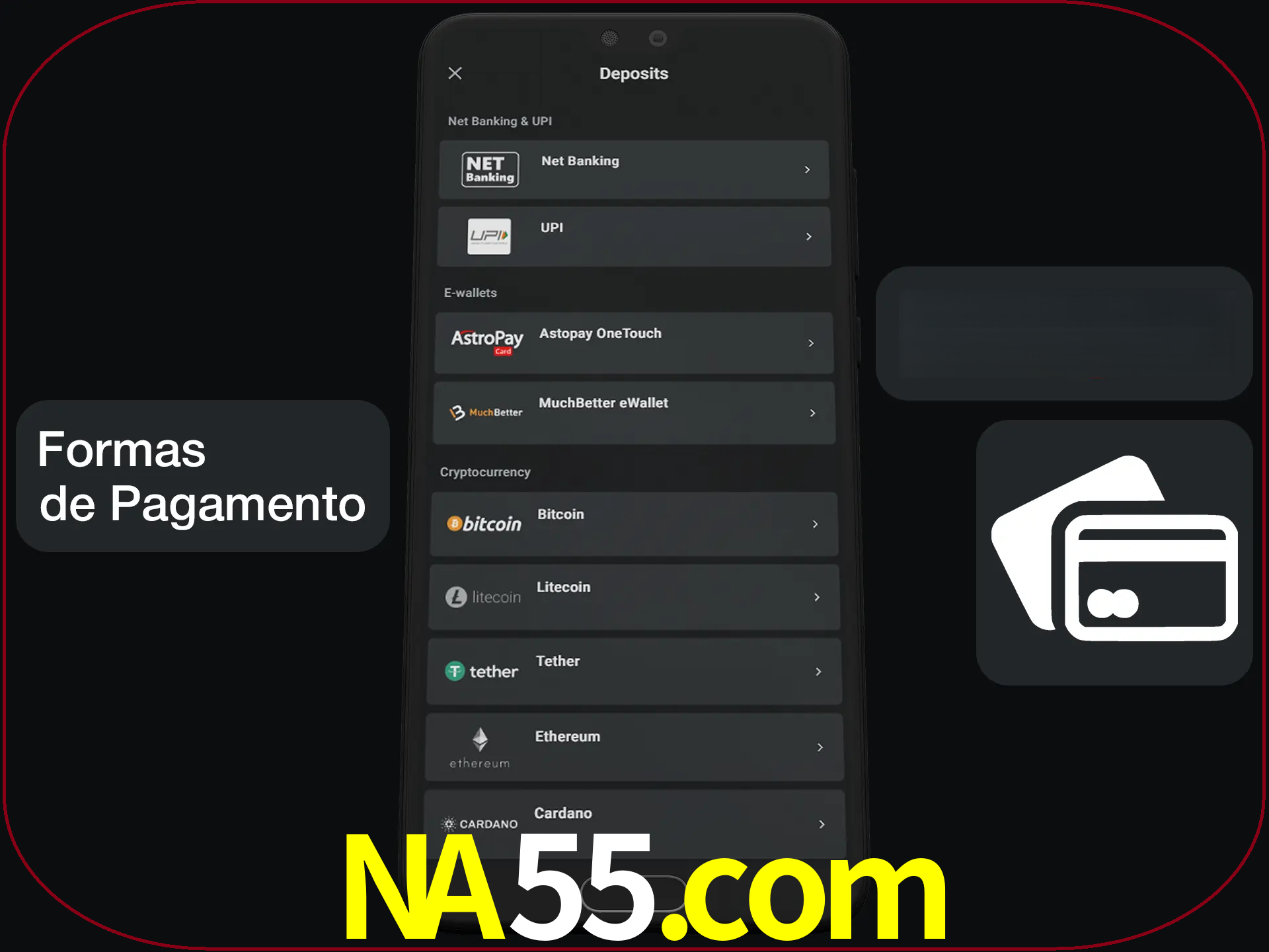 Escolha a forma de pagamento de sua preferência.